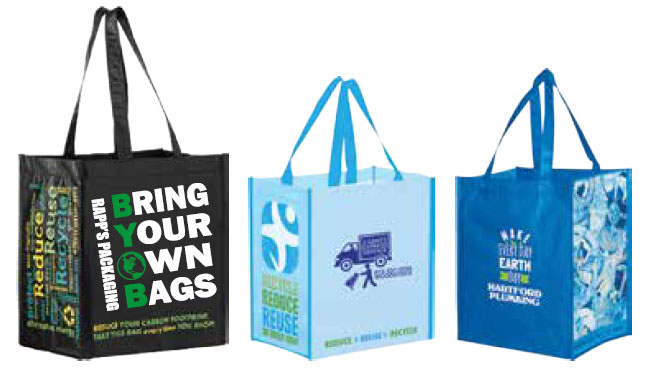 Recycled P.E.T. grocery shopper bags